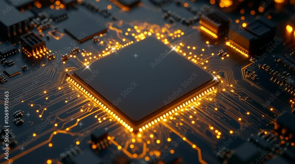 Technology background of the abstract computer motherboard, Processor Microchip Starting Artificial Intelligence Digitalization of Neural Networking and Cloud Computing Data. Technology background of the abstract computer motherboard, Processor Microchip Starting Artificial Intelligence Digitalization of Neural Networking and Cloud Computing Data.