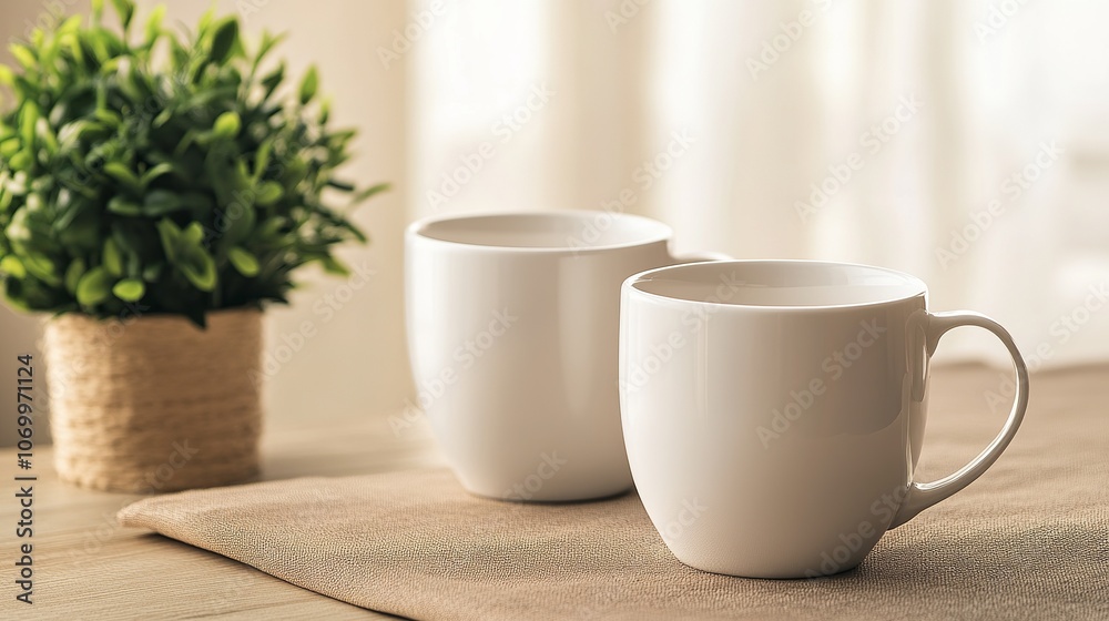 • Elegant Minimalist Mug Mockup for Branding Presentation • Elegant Minimalist Mug Mockup for Branding Presentation
