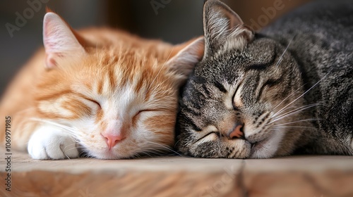 Wallpaper Mural Two Cats Sleeping Together. Image Illustration background for presentation and wallpaper Beautiful picture Torontodigital.ca