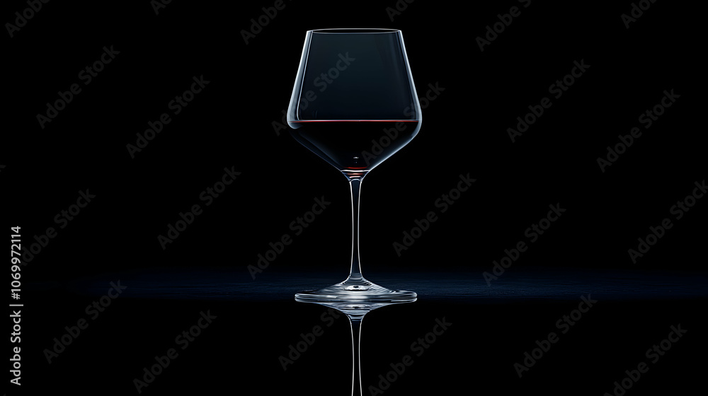 Elegant glass of red wine on a reflective surface with moody lighting, close-up appreciation scene - Elegant glass of red wine on a reflective surface with moody lighting, close-up appreciation scene -