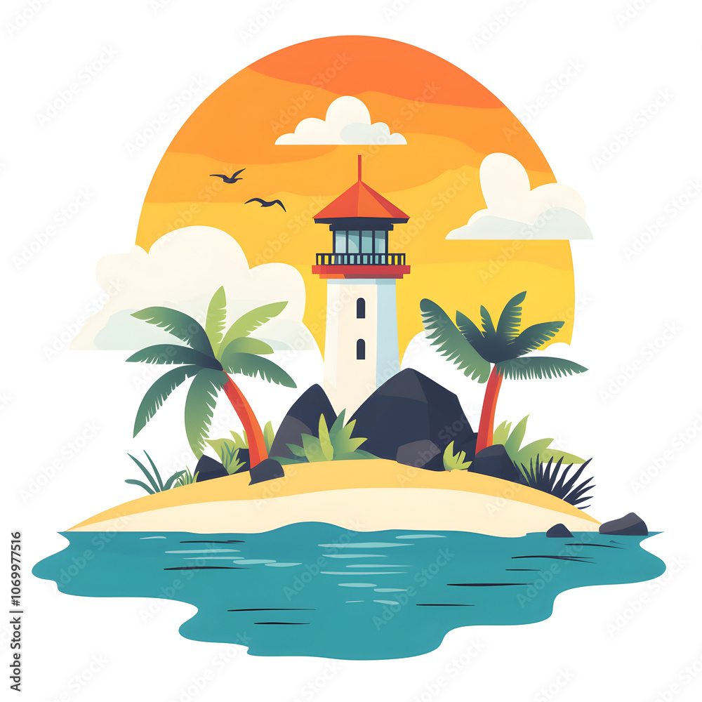 Obraz premium Flat design illustrations Island