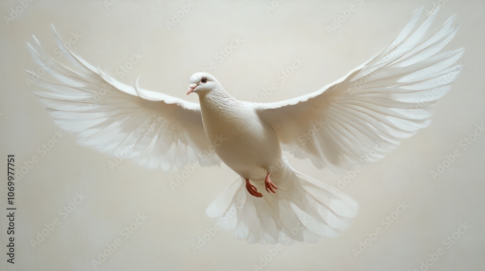 Obraz premium White Dove in Flight