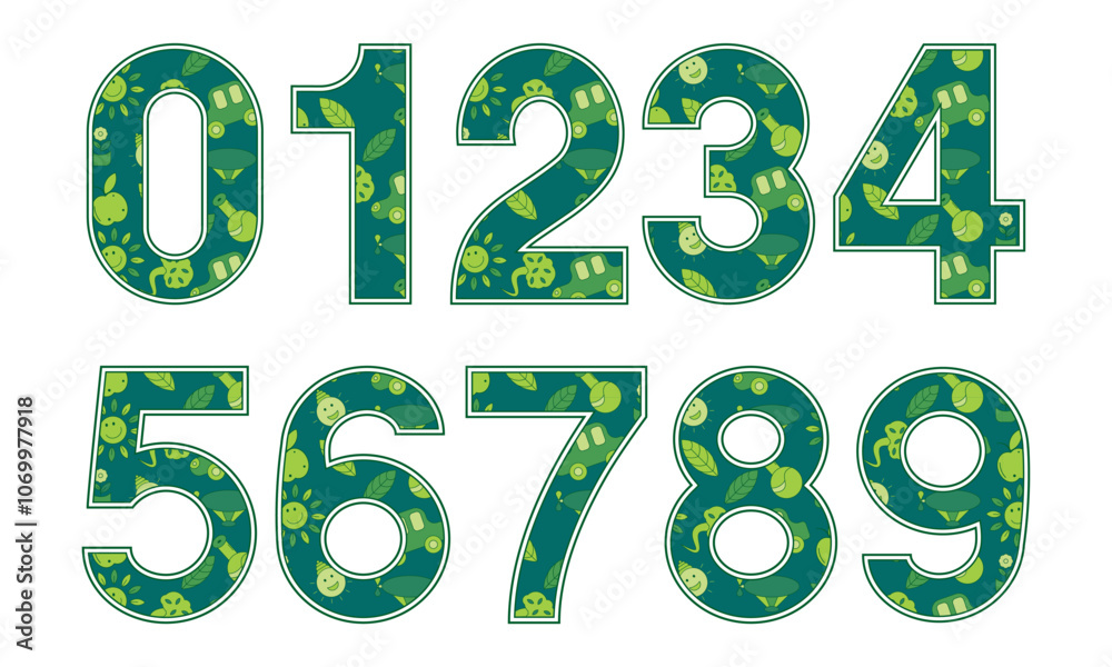 set of creative number 1 to 10 logo designs environment and sustainable number design vector set of creative number 1 to 10 logo designs environment and sustainable number design vector