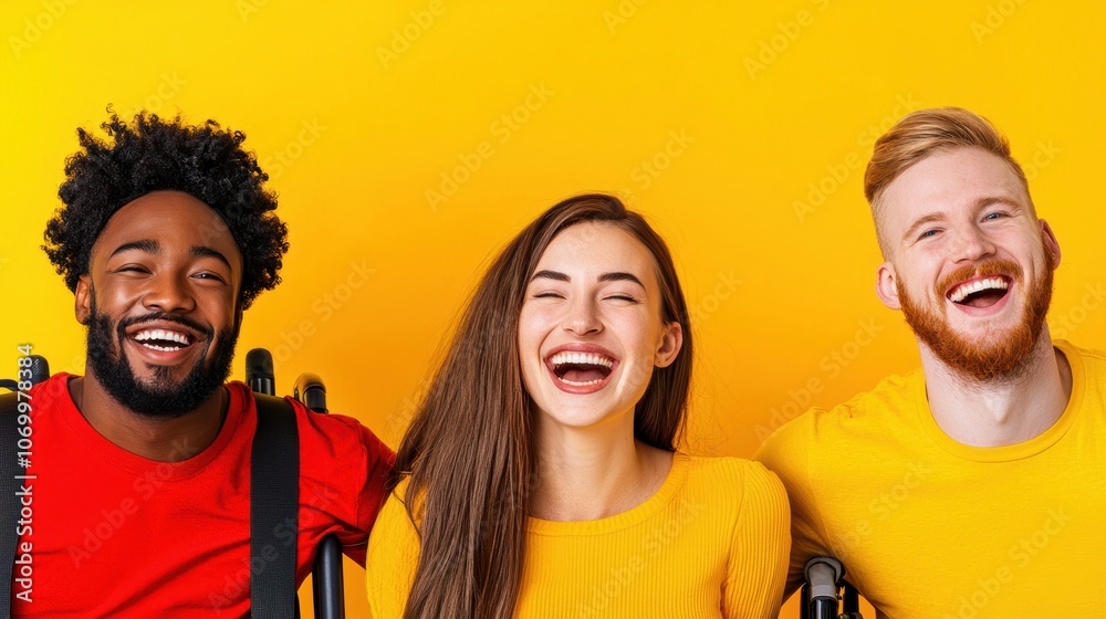 Joyful Friends Enjoying Time Together in Bright Colors Joyful Friends Enjoying Time Together in Bright Colors