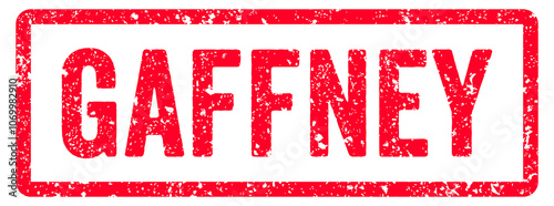 Gaffney Stamp Transparent Seal, Red Grunge Gaffney Word Rubber Stamp Seal USA City Name Typography Signboard Text Effect photo