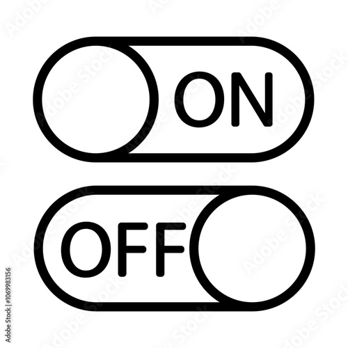 On and off icon vector. Switch illustration sign. Toggle symbol. Slider logo.