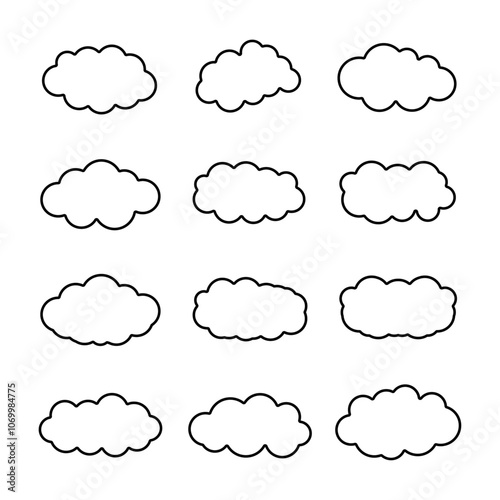 Set of clouds. Cloud icon. Vector illustration