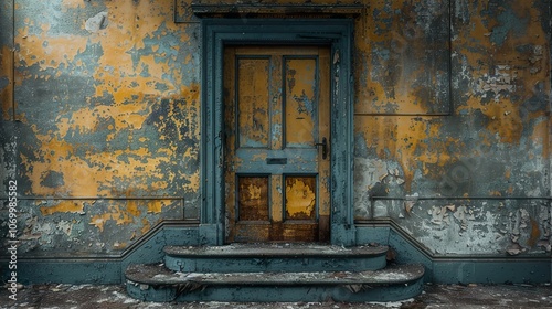 A Glimpse into Time: An Old Doorway in a Decaying Building
