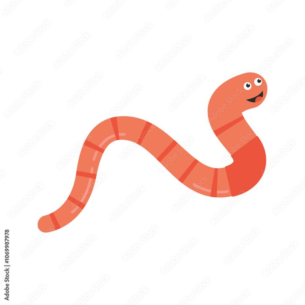 Fototapeta premium Earthworm cartoon character logo vector