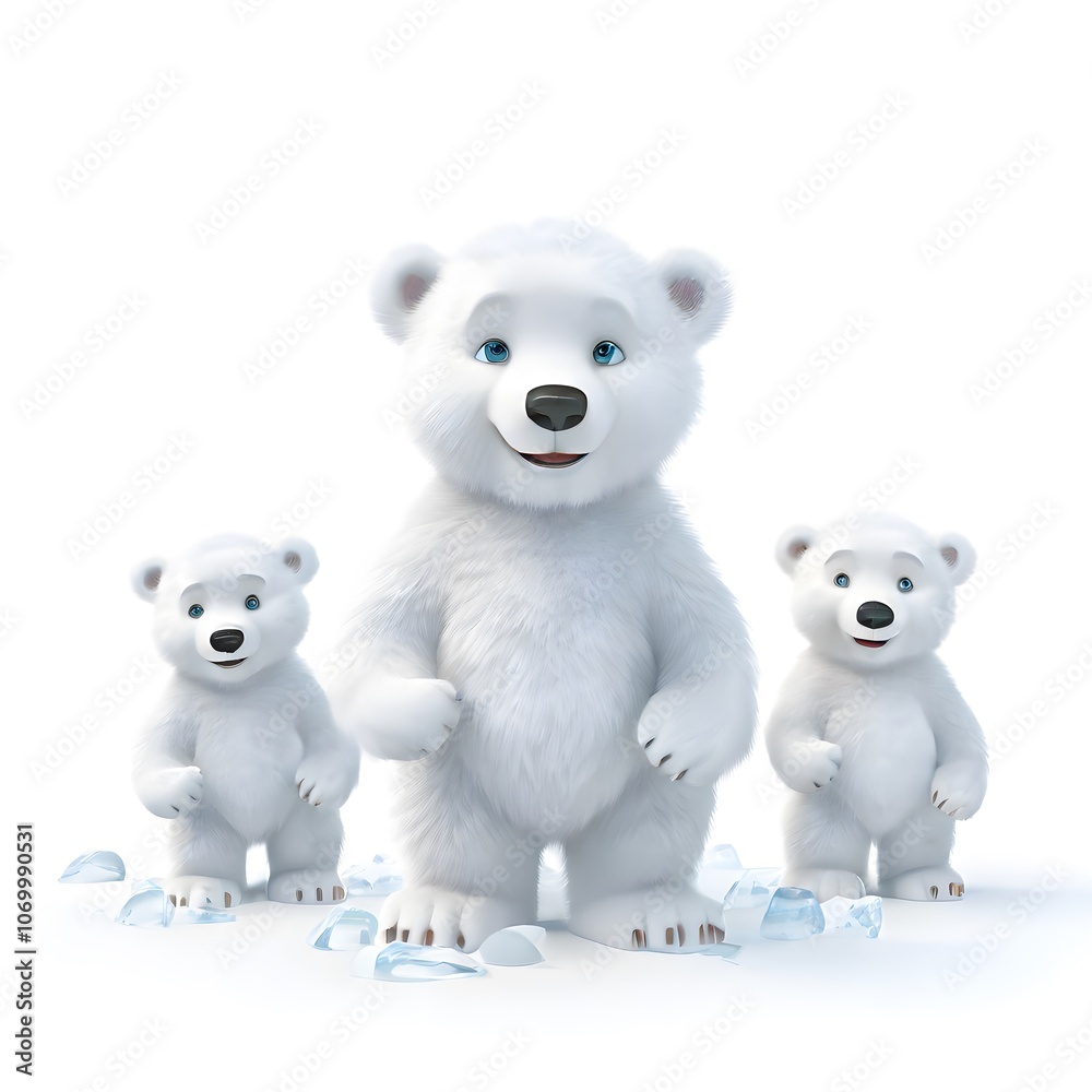 A beautiful cute animal for children story concept on a white background