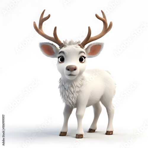 A beautiful cute animal for children story concept on a white background