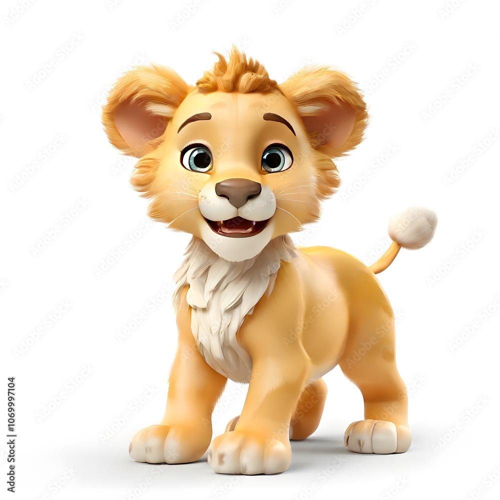 Fototapeta premium A beautiful cute animal for children story concept on a white background