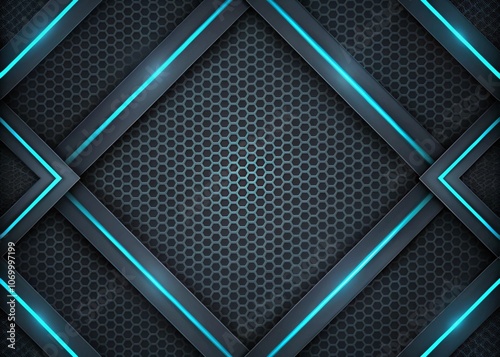 Abstract metallic background with a grid pattern featuring steel and chrome textures, suitable for technology or industrial designs