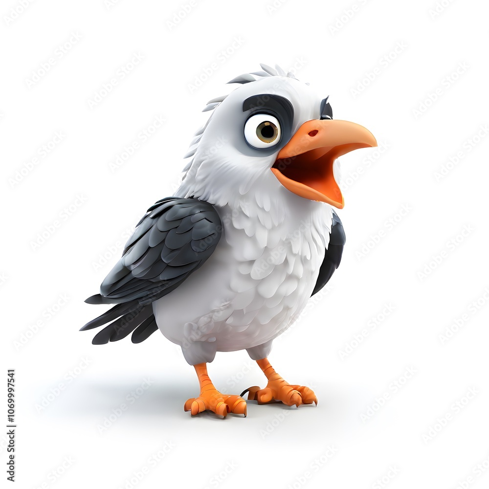 Fototapeta premium A beautiful cute animal for children story concept on a white background
