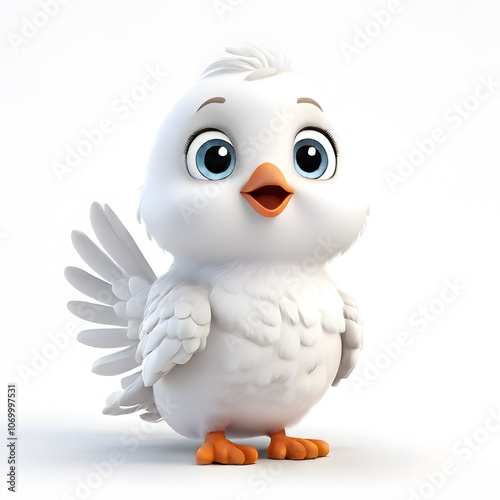 A beautiful cute animal for children story concept on a white background