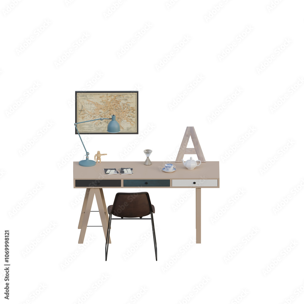 3D Renders - Office Table with Frames 3D Renders - Office Table with Frames