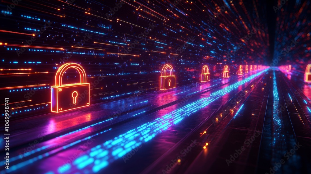 Futuristic Cyber Security Visualization Futuristic Cyber Security Visualization