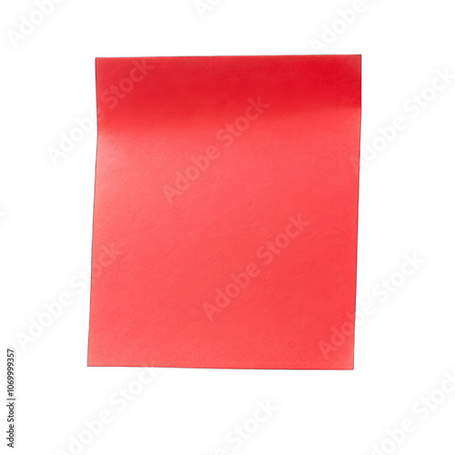 Red sticky note isolated on transparent background photo