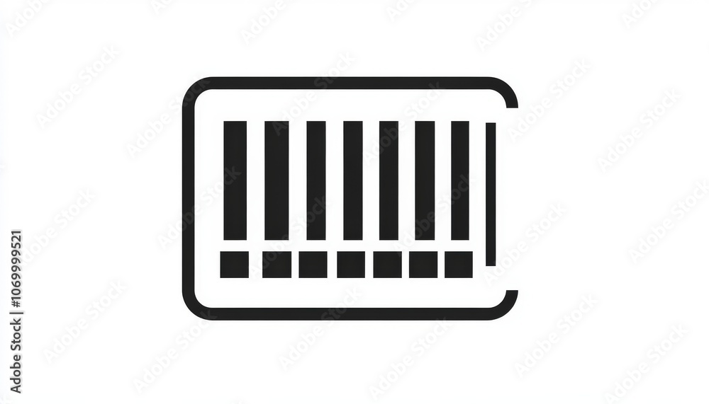 Minimal Barcode Icon for Retail Applications Minimal Barcode Icon for Retail Applications