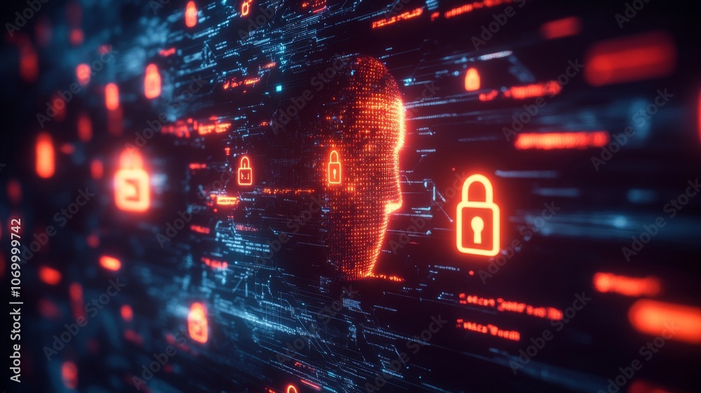 Obraz premium Digital Security System Visualization