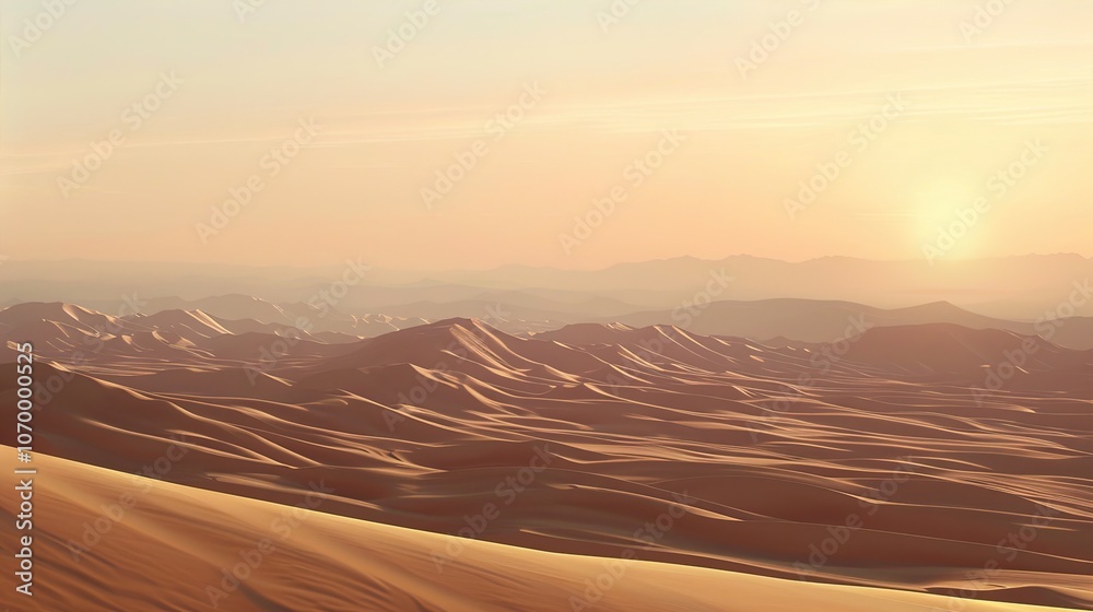 Golden Hour in the Desert: A Breathtaking View of Sand Dunes Golden Hour in the Desert: A Breathtaking View of Sand Dunes