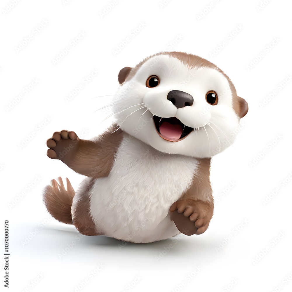 A beautiful cute animal for children story concept on a white background A beautiful cute animal for children story concept on a white background