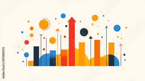 Abstract colorful illustration of an upward trend.