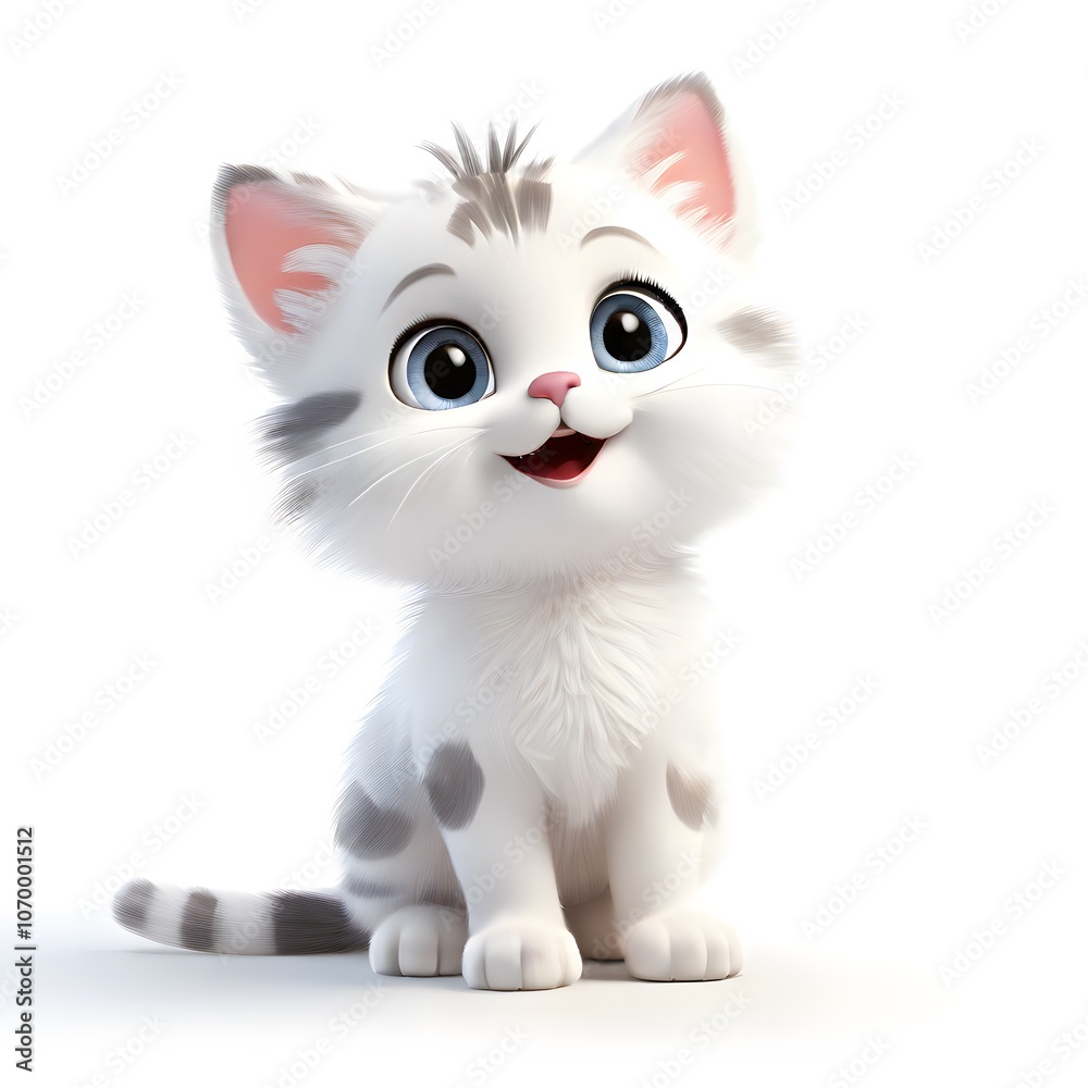 A beautiful cute animal for children story concept on a white background