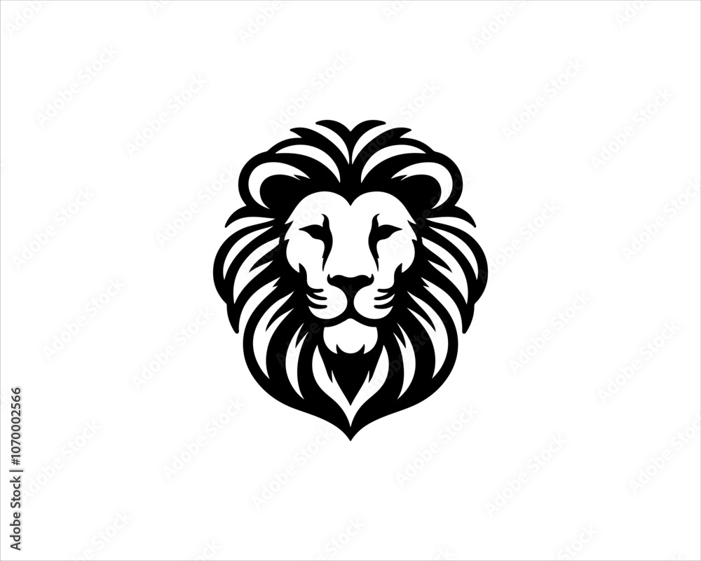 Lion head logo, lion head icon, lion face logo. Simple silhouette. Flat style. Black lion face icon logo. Logo design template. Vector illustration. Animal logotype concept. Lion head logo, lion head icon, lion face logo. Simple silhouette. Flat style. Black lion face icon logo. Logo design template. Vector illustration. Animal logotype concept.