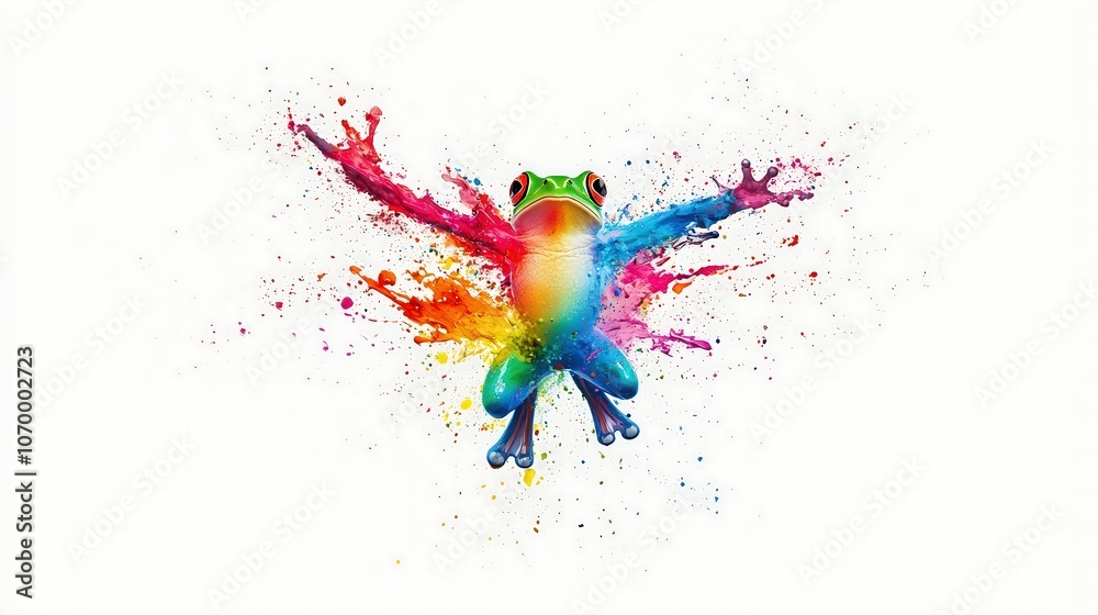A vibrant, colorful graphic featuring a leap frog symbolizing the energy and excitement of a Leap Year, set on a clean white background. The composition provides ample space for additional messaging A vibrant, colorful graphic featuring a leap frog symbolizing the energy and excitement of a Leap Year, set on a clean white background. The composition provides ample space for additional messaging