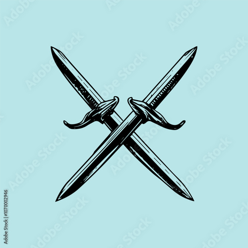 cross sword simple vector black and white 2