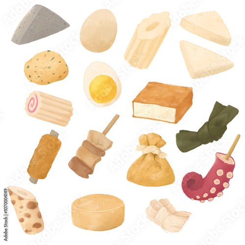 いろいろなおでんのイラストセット