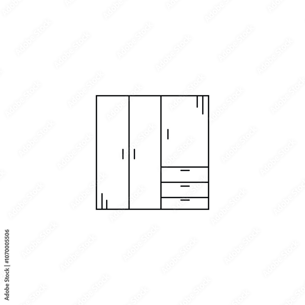 Best wardrobe icon line art vector illustration. Best wardrobe icon line art vector illustration.