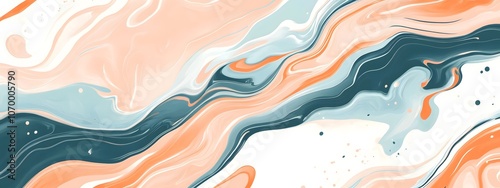 A beautiful orange and teal gradient background with swirling patterns of liquid paint, reminiscent of the ocean's surface, creating an abstract and artistic visual effect.