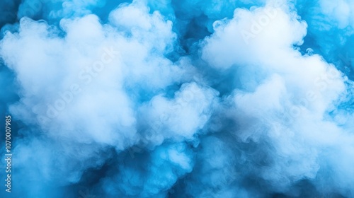 Abstract blue and white smoke background.