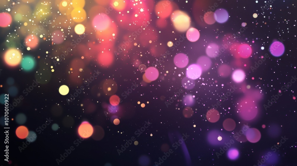 This vibrant image features an array of colorful bokeh lights on a dark background, creating an abstract and dreamy atmosphere. This vibrant image features an array of colorful bokeh lights on a dark background, creating an abstract and dreamy atmosphere.