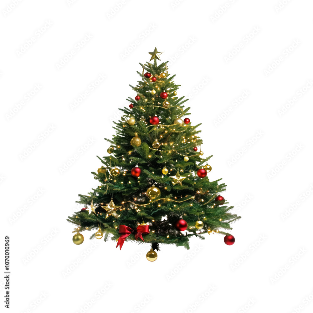Christmas tree, against a white background for clean cutout