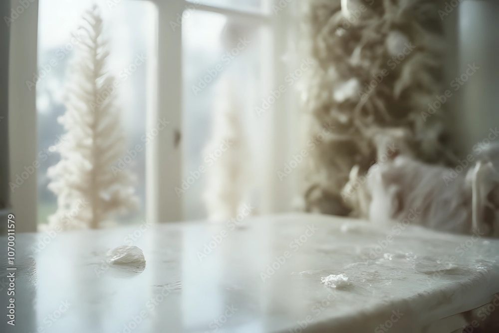 A delicate macro shot of a smooth, white marble table, reflecting the soft, natural light. In the blurred background A delicate macro shot of a smooth, white marble table, reflecting the soft, natural light. In the blurred background