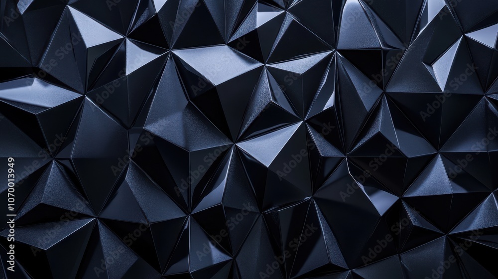 An abstract geometric surface featuring sharp, angular facets in deep shades of black. An abstract geometric surface featuring sharp, angular facets in deep shades of black.