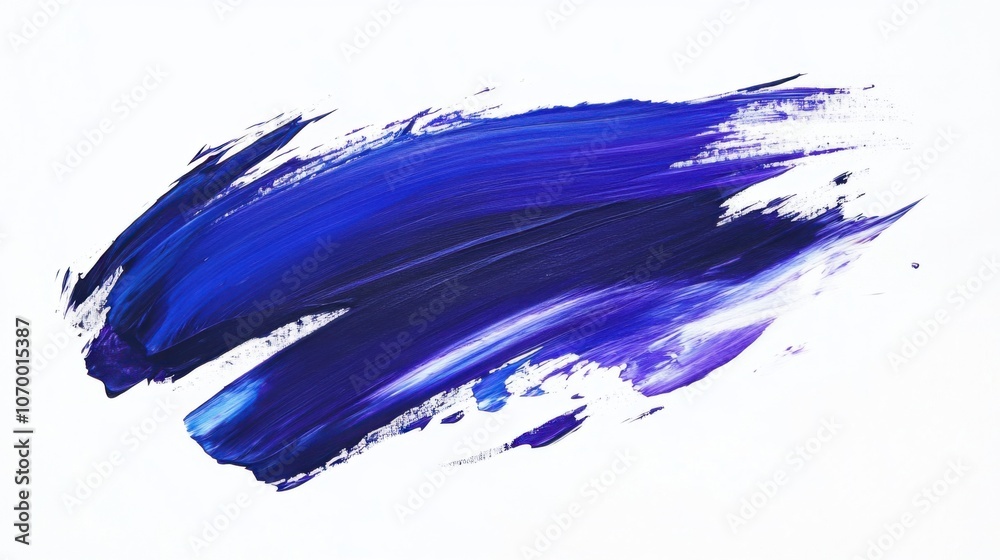 Vibrant blue acrylic brush stroke isolated on a pure white background Vibrant blue acrylic brush stroke isolated on a pure white background