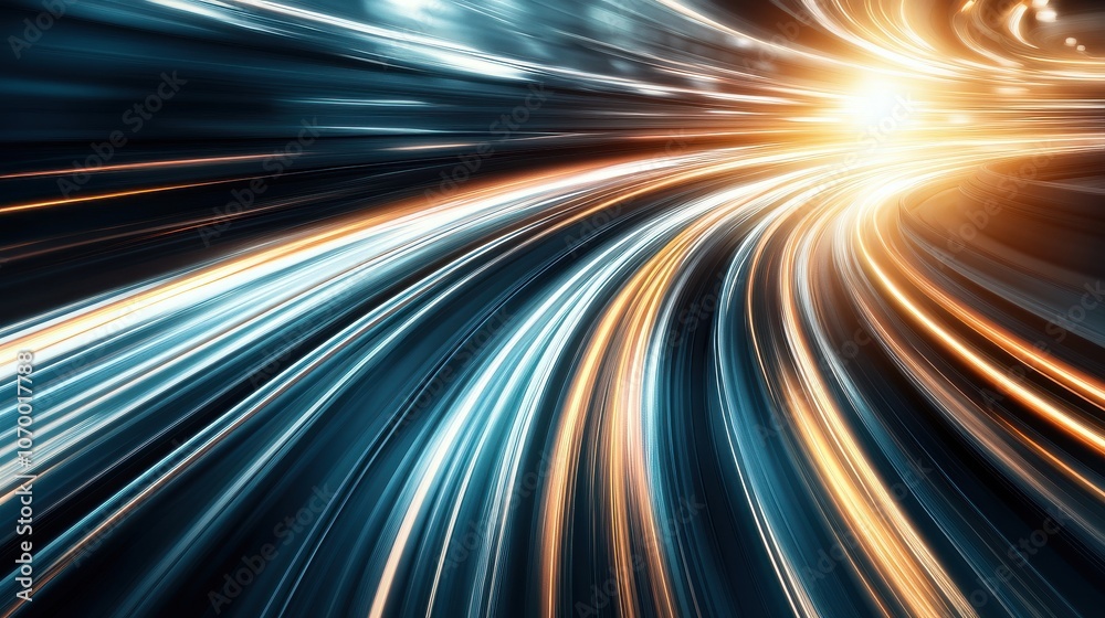 An abstract, dynamic composition of vibrant blue and orange light trails, creating a sense of speed and movement. An abstract, dynamic composition of vibrant blue and orange light trails, creating a sense of speed and movement.