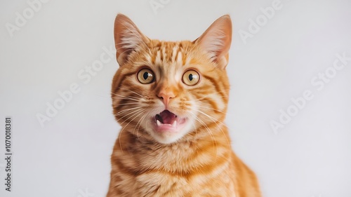Surprised Orange Tabby Cat with Wide Eyes