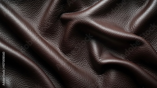 Rich dark brown leather texture background with visible natural grains and creases; luxurious and warm with high detail