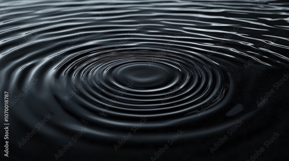 Fototapeta premium Close-up of dark water ripples creating a serene, tranquil effect with smooth textures.