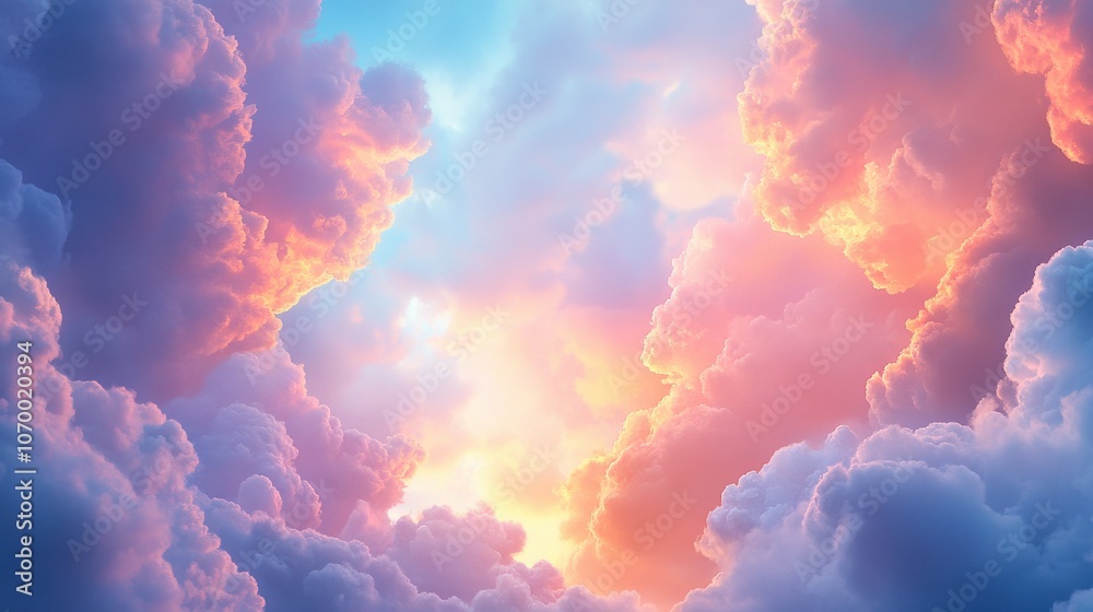 A stunning sky filled with colorful clouds at sunset, creating a serene and dreamlike atmosphere.