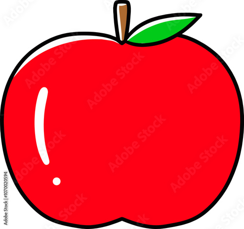 red apple with leaf