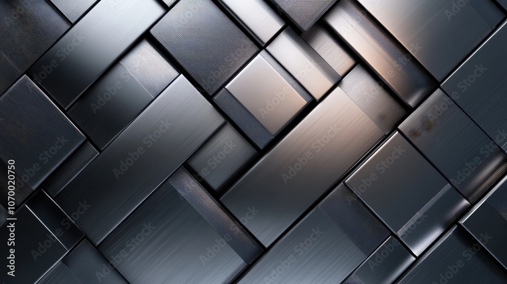 Abstract metallic texture featuring a woven pattern of reflective metal plates. Abstract metallic texture featuring a woven pattern of reflective metal plates.