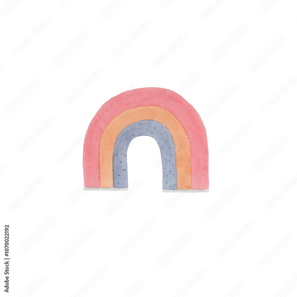 Watercolor stylized rainbow illustration without background Watercolor stylized rainbow illustration without background