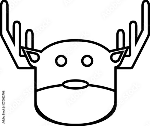 deer chrismas element illustration outline.svg