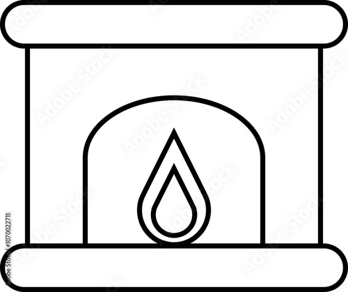 fireplace chrismas element illustration outline.svg